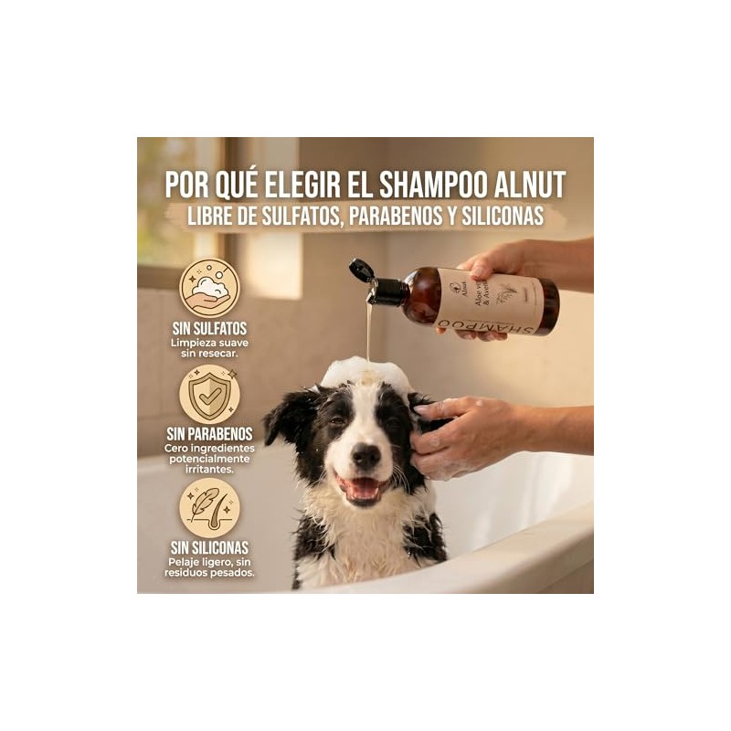 Shampoo para Perros y Cachorros - Sin Sulfatos ni Parabenos
