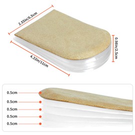 5 Layers Soft Height Increase Insoles,Adjustable Orthopedic Heel Lift Inserts for Women,Shoe Lifts for Women Girls