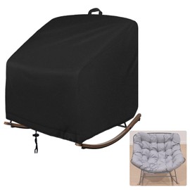 Oslimea Outdoor Patio Papasan Rocking Chair Cover Waterproof Fits Indoor Papasan Chair & Rattan Wicker Lounge Chairs (Black-1pcs, 39" W x 43" D x 32" H)