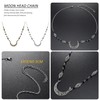 2 Pieces Crescent Moon Headband Moon Pattern Headband Black Crystal