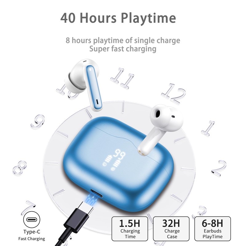 Wireless Earbuds, 2026 Bluetooth 5.4 Ear Buds in Ear with