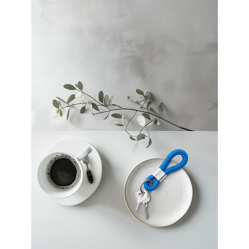 Key pendant with silver metal in maritime design made of