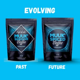 MUUK' SPICED COFFEE | Organic Mushroom Coffee | Cacao, Cinnamon & Cardamom | Adaptogen Mushroom Blend | Better Focus, More Energy and Stronger Immune Defense | 15 CUPS