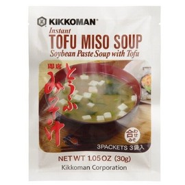 Kikkoman Instant TOFU MISO Soybean Paste Soup w/ Tofu 1.05oz (30g) Pack of 2