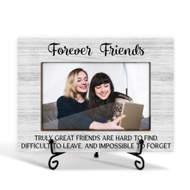 HQLOW Friendship Frame Wood Photo Frame Fits 4x6, Best Friends Picture Frame Gifts Tabletop Picture Frame with Stand - Forever Friends -11