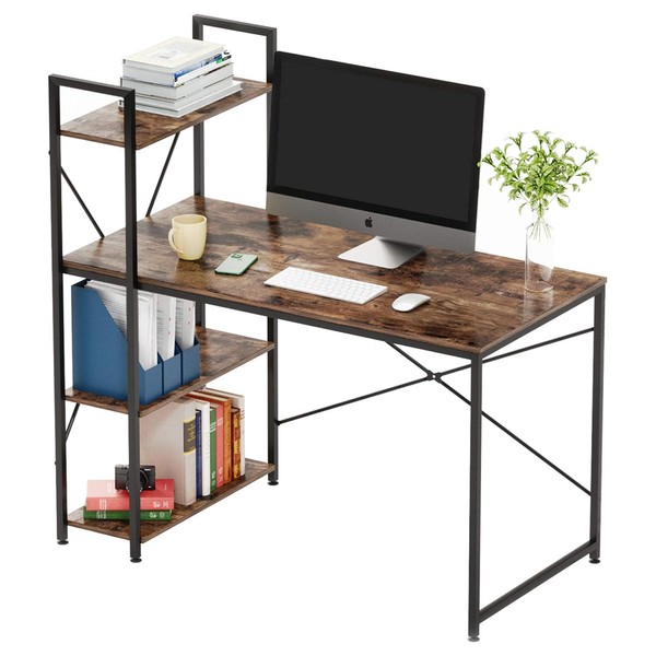 Bestier Computer Desk with Shelves - 47 Inch Small Space