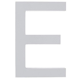 Arial Font White Painted MDF Wood Letter E (6 Inches)