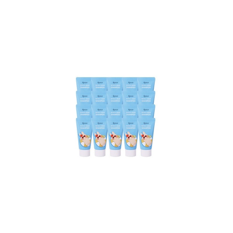 (20 pieces) Epoo Refresh Argan Travel Shampoo 50ml Minis. Portable.