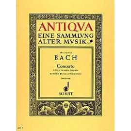 Concerto A Major: harpsichord (piano) and string orchestra. Partition.