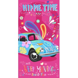 Miracle Home. Microfiber Hippie Towel, 100% Polyester, 75 X 145 Cm. Rosa. 11808