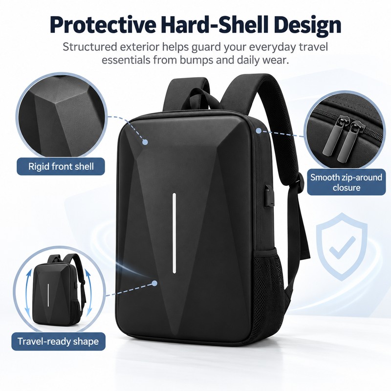 Hard Protective Backpack for Starlink Mini Storage – Black Water-Resistant