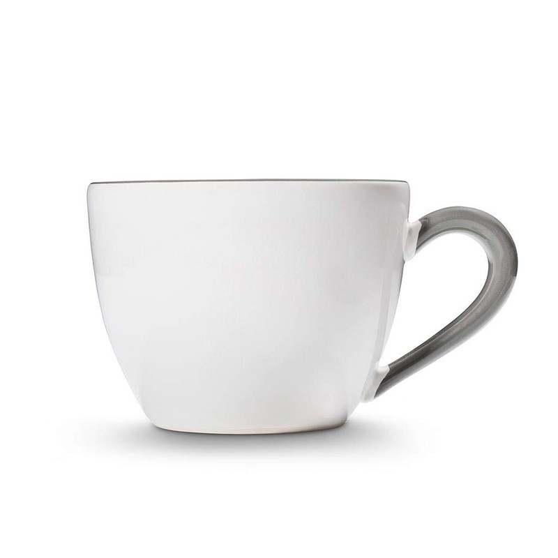 GMUNDNER KERAMIK Teacup Maxima Capacity: 0.4 Litres Grey Rim Crockery