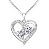 HAISWET Heart Necklace 925 Sterling Silver Necklace for Wife Clear
