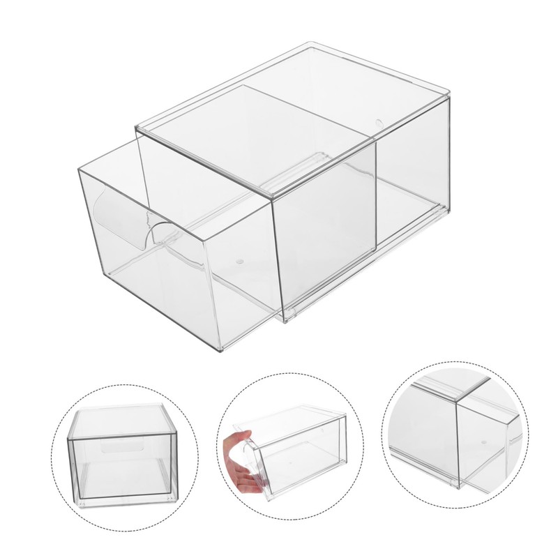 Operitacx Bathroom Drawer Organiser Stackable Acrylic Makeup Storage Box Dustproof