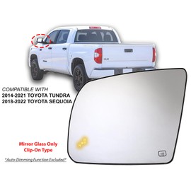 APA Replacement for Exterior Rear View Mirror Glass Power Heated with Blind Spot Detection 2014-2021 Tundra 2018-2022 Sequoia Driver Left Side 879060C010 TO1324132