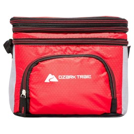Ozrk Trail Small 6 Can Cooler Bag Lunch Bag Insulated Tote Bag Soft Sided Thermal Bag for Men/Women/Work/Lunch/Fishing/Golfing/Beach/Camp/Picnic (Red)