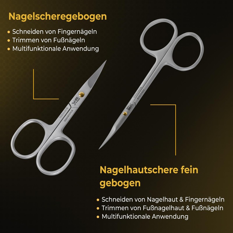 Sk Stahlwaren Scissors Set of 2 Cuticle Scissors Fine Curved