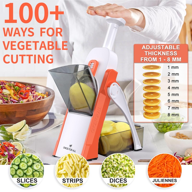 ONCE FOR ALL Safe Mandoline Slicer 5 in 1 Vegetable