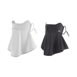 OHRAIN 2 Pieces Sun Protection UPF 50+ Face Covers Balaclava Breathable Neck Gaiters for Women Light Grey Dark Grey