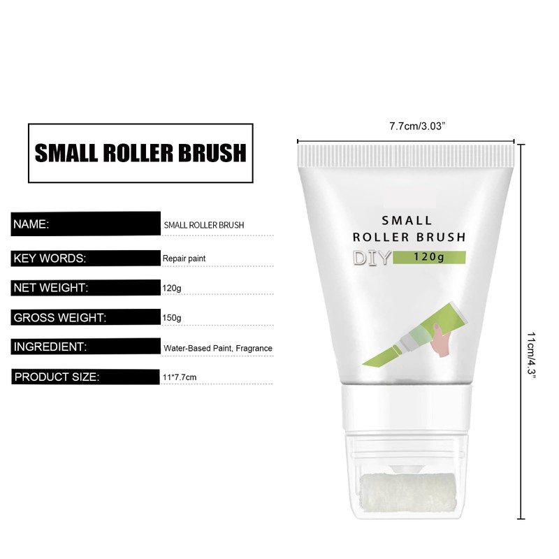 Small Roller Spackle Wall Repair Brush, 2-in-1 Small Rolling Brush