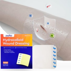 Hydrocolloid Wound Dressing - Large 4"x4" Pads, Self-Adhesive Gel Bandages, Waterproof & Moist Healing for Cuts, Burns, Blisters & First Aid (4"x4" (Pack of 10))