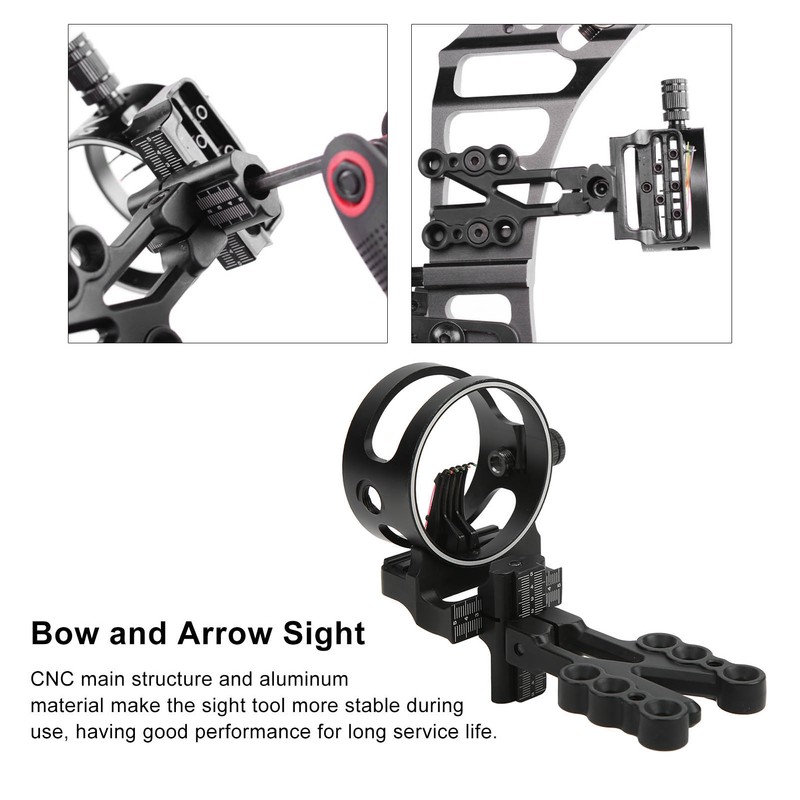Bow Sight 5 Pin Archery Sight Aluminum with 0.019 Horizontal