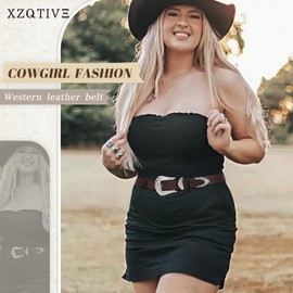 XZQTIVE Women Western Belt For Cowgirl Cowboy Pants Jeans With West Carved Floral Design