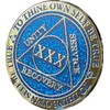 GORLENKE30 Year AA Medallion Reflex Blue Glitter Gold Plated Color