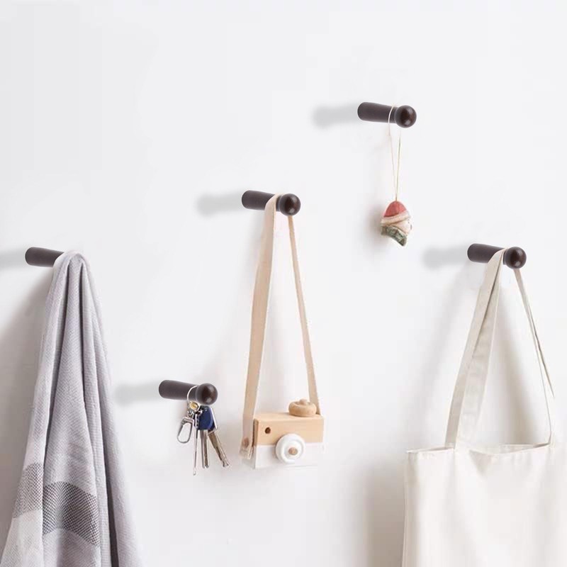 MOROBOR Wooden Shaker Pegs, 10pcs Decorative Coat Peg Natural Wood