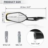 RATCHROLL 1 Set Universal Motorcycle Rear View Mirrors Adjustable Bar