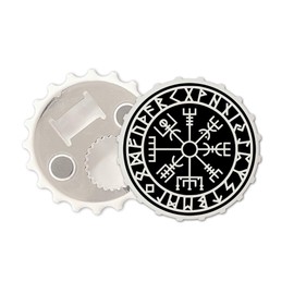 Viking Icelandic Compass Magnetic Bottle Cap Opener Fridge Magnet Gift Vegvisir