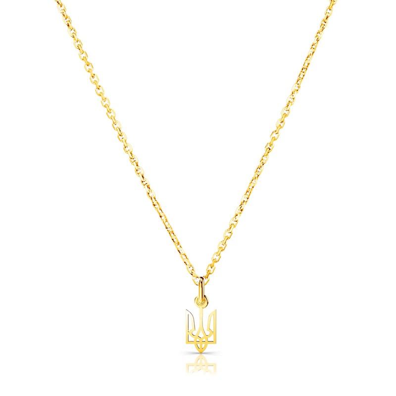 Sterling Silver Ukrainian Tiny 1 cm Trident/Trizub Necklace Pendant with