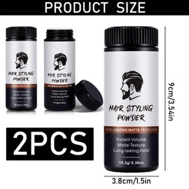 2PCS Hair Styling Powder For Men, Hair Texture Powder, Natural Look - Matte Texture, Long-Lasting Hold And Easy To Apply With No Oil Or Greasy Residue, 10g