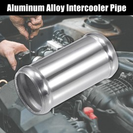 X AUTOHAUX OD 1.5" 38mm Length 3" 76mm Aluminum Alloy Tube Intercooler Pipe Straight Air Intake Tube with 2 Clamps Silver Tone for Car