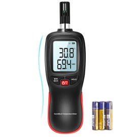 APOMONO WT83 Temperature Humidity Meter, High Precision Thermometer Hygrometer with Ambient Dew Point Wet Bulb Temperature Indoor Outdoor, Max/Min Data Hold, 1000 Sets Data Log, Batteries Included