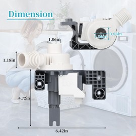 W11396717 W11263349 Washer Drain Pump Assembly Compatible with Whirlpool Maytag Kenmore Washing Machine Replace 4960510 AP6974116 PS12731177 EAP12731177