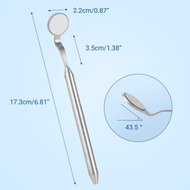 JMU Double-Sided Dental Mirror with Handle, Stainless Steel