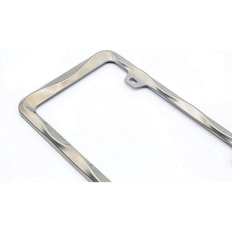 Creathome 3D Curly Wave Pattern Chrome License Plate Frame from