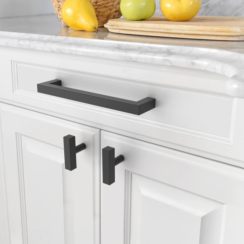 Amerdeco 10 Pack Matte Black Cabinet Pulls 6.25 Inch(160mm) Hole