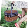 VILLFUL Handheld Woven Storage Basket with Handle Versatile Bamboo Container