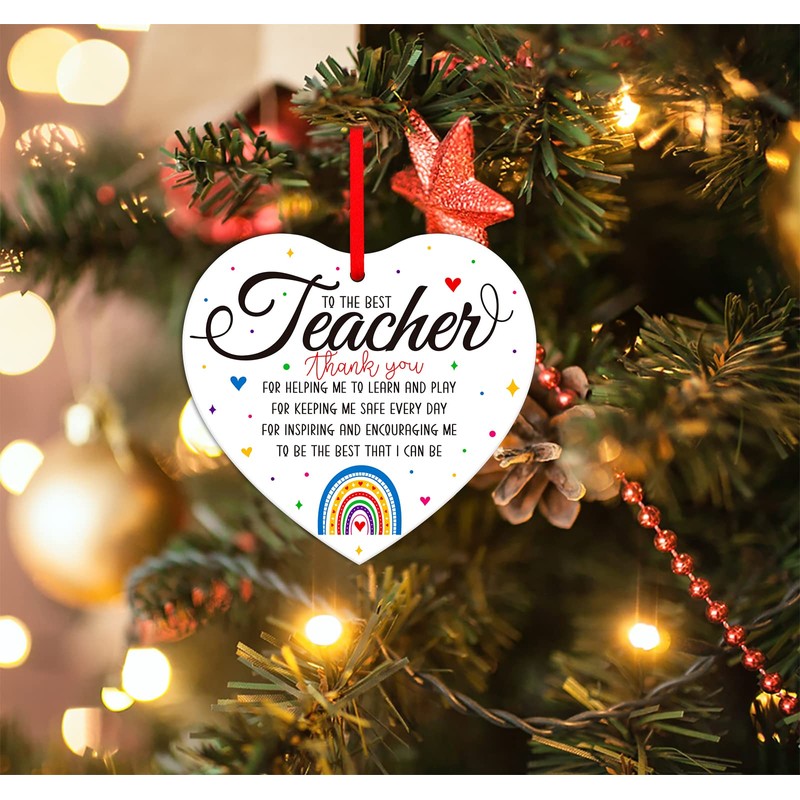 FLYAB Teacher Appreciation Gifts for Women Teachers Christmas Ornaments Thank