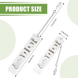 Rislobx Thank You for Helping Me Grow Bookmark, Metal Inspiration Bookmark Book Lover Gifts for Teacher Women Men Mom Dad