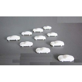 30 x Modell Autos, weiß, für Modellbau 1:300, Modelleisenbahn Schmalspur