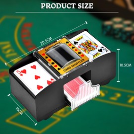Card Shuffler Electric 2 Decks, Card Shuffler with 2 Poker for UNO, Poker Playing Card Dealer