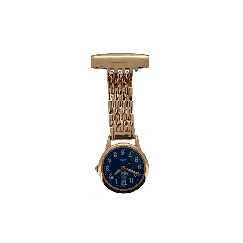 WESTIME Traditional Nurses Blue Dial Rose Gold Fob Watch