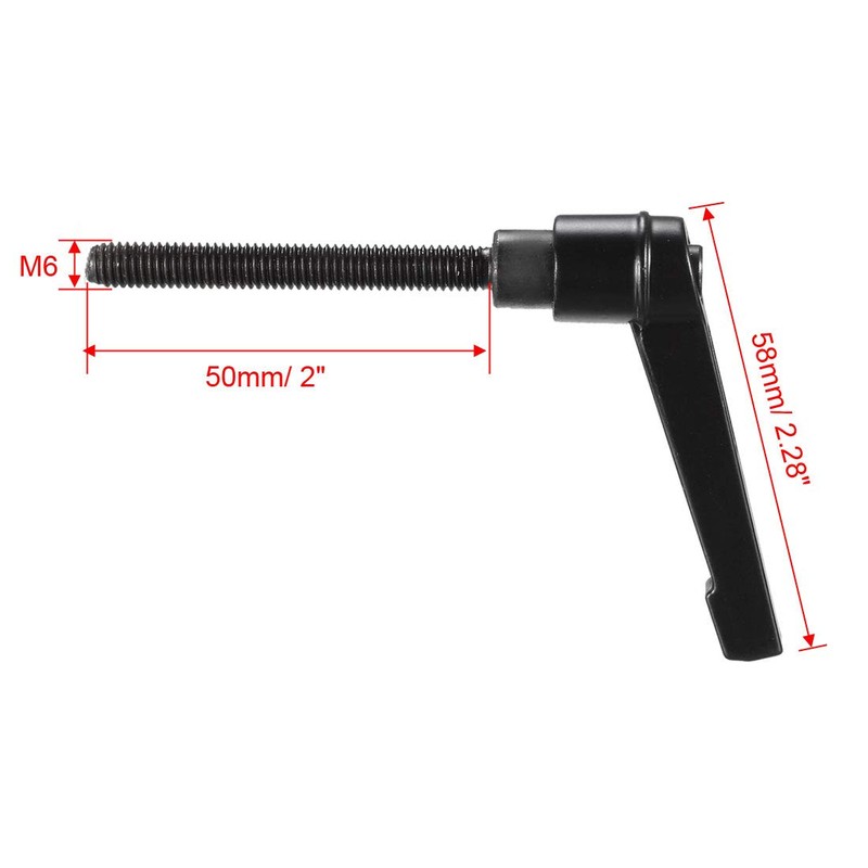sourcing map M6 x 50mm Handle Adjustable Clamping Lever Thread