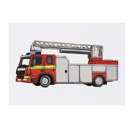 'Fire Truck' Temporary Tattoo - Water Resistant, Skin-Safe, Non-Toxic Transfer (TO00074789)