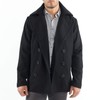 Alpine Swiss Mason Mens Wool Blend Classic Pea Coat Black