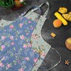 SUSSURRO 2 Pack Floral Aprons with 2 Pockets, Cotton Canvas