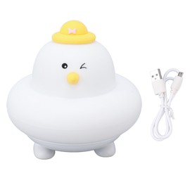 LED Night Light Cute Chick Shape Warm and White 2 Lighting Colors Tap Switching USB LED Silicone Lamp for Kids